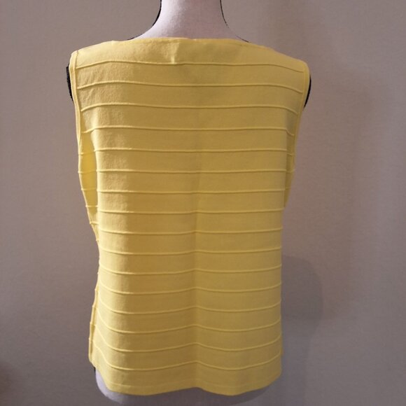 Joseph A. Womens Yellow Sleeveless Knit Top XL - Picture 2 of 5